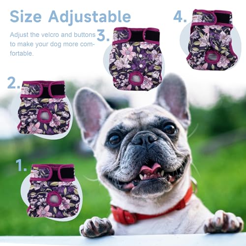 Image of Washable Dog Diapers (3 Pack), Reusable Dog Diapers for Doggie Heat Period, Reusable Doggie Diaper for Female Dogs (Medium)