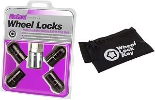 McGard 24216 Chrome/Black Cone Seat Wheel Lock Set & 70007 Wheel Key Lock Storage Pouch, Black