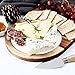 hecef Oval Wooden Cheese Board Set, Acacia Wood Cheese Serving Board with White Marble & Cheese Knife, Cheese Serving Tray for Cheese, Cake, Appetizers