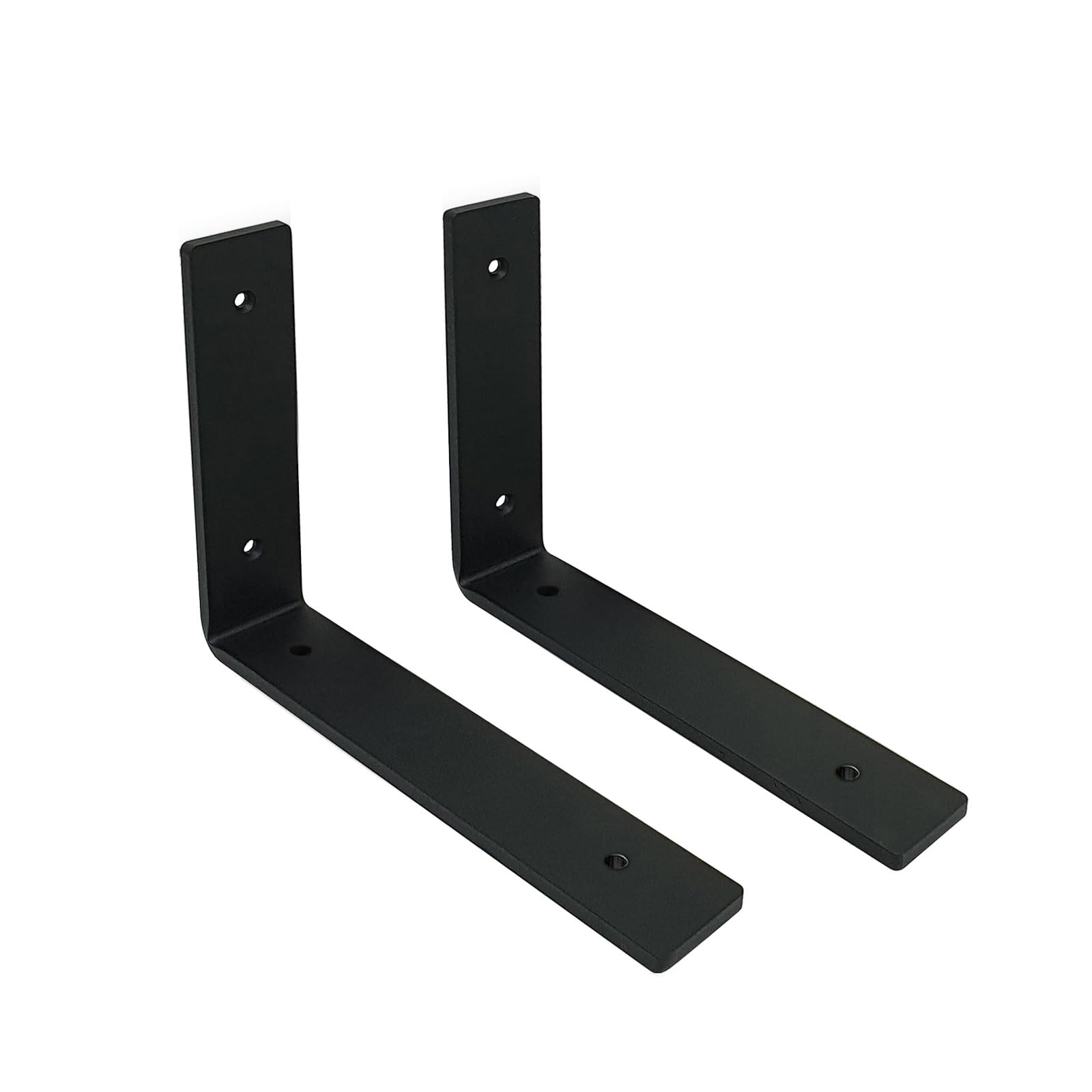 MLOQI 2 Piezas Escuadras para Estanterias, Soportes para Estantes, Escuadras Metalicas de L, Grueso de 5 mm con Tornillos Capacidad de Carga 50 kg (20 cm)