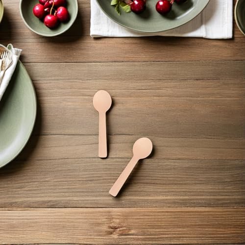 Cucharas de madera pequeñas de 10cm para helado postres y catering de eventos 8