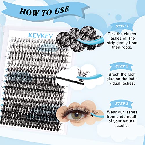 300 Pcs Lash Clusters Individual Lashes 20D+40D+50D Cluster Lashes D Curl 10-18 Mix Length Eyelash Clusters Diy Lash Extension At Home Easy To Apply Natural Volume Look(20D+40D+50D, D-10-18Mix) #TOP5