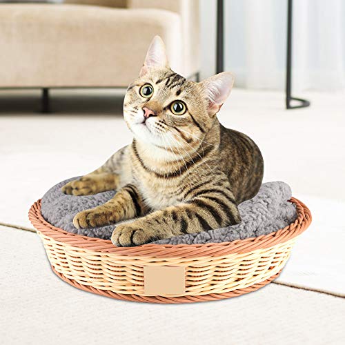 Cama interior para animais de estimação tecido à mão, confortável ninho de gato, para loja de animai