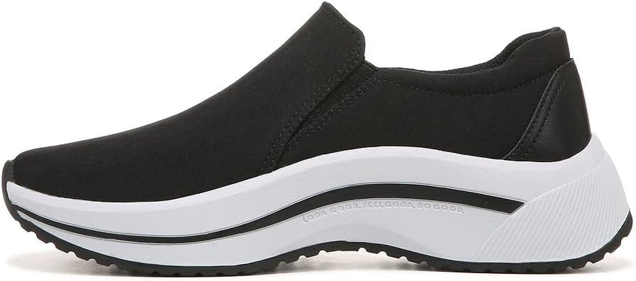 Dr. Scholl's Womens Wannabe Zip Sneaker Black Fabric 8 M