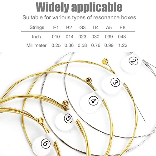 Hevanky Guitar Strings, Acoustic Guitar Strings 6 String Set, 3 Guitar Picks And 1 String Changing Tool (.010-.048) #TOP1