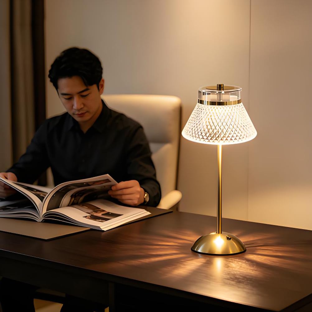 AoLa LED Tischlampe Kabellos Gold Dimmbar Tischleuchte Akku mit Touch Control USB Aufladbar Batterie Nachttischlampe Ohne Kabel 3000K-6000K Tragbar Nachtlicht für Wohnzimmer Schlafzimmer BüRo