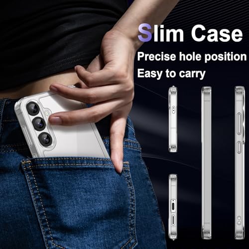 Image of Case for Samsung Galaxy S25 Plus /S25+ 5G, Military Grade Drop Protection Phone Case, Yellowing Resistant, Anti-Scratch Hard PC Back, Shockproof Hard Ultra-Thin Protective Cover, Clear