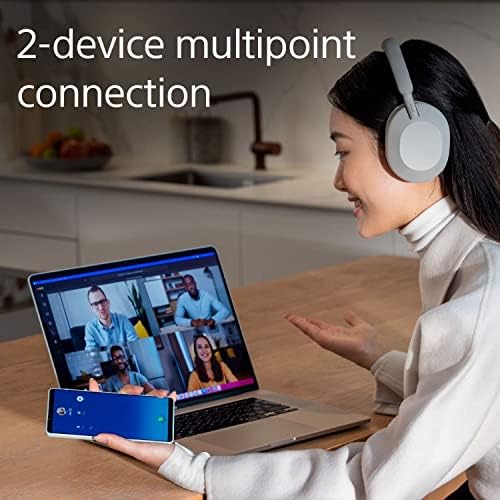 Sony WH-1000XM5 Noise Cancelling Wireless Headphones - 30 hours battery life - Over-ear style - Optimised for Alexa and the Google Assistant - with built-in mic for phone calls - Silver