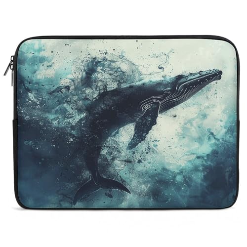 Funda para laptop de 17 pulgadas impermeable y antigolpes Whale in Water unisex