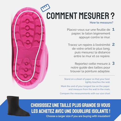 Bottes en EVA légères et imperméables pour enfants rose taille 33