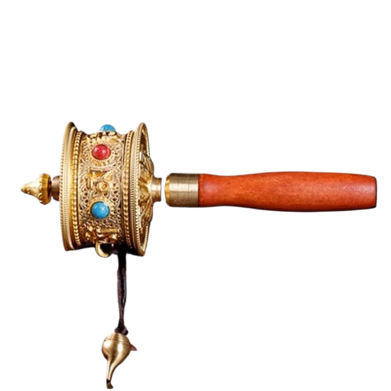 VHcgCGJ Prayer wheel, Wheel Tibetan Hand Held Buddhist Prayer With Chanting Scroll In(Gold)