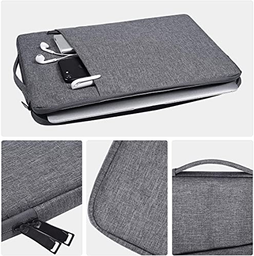 Image of Dynotrek Zipper 11.6 Laptop Tablet Sleeve /Case /Cover /Bag with Charger Pouch Compatible for Most Surface Pro 9 8 7 /Laptop Go 2 3, MacBook Air 11 /12, HP Asus Samsung Chromebook -Denim Grey