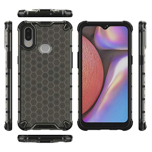 Image of Glasgow | for Samsung Galaxy A10s Honeycomb Pattern Back Case Cover for Samsung Galaxy A10s with 4 Bumper Corners and Military Grade Protection - Black
