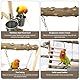 PORFOYO Vogel Spielständer, Wellensittich Spielplatz mit Leiter Schaukel, 37 x 26 x 37 cm Holz Papageienständer, Papageien-Spielständer für Kleine Sittiche, Cockatiels, Kegel, Finken, Budgie