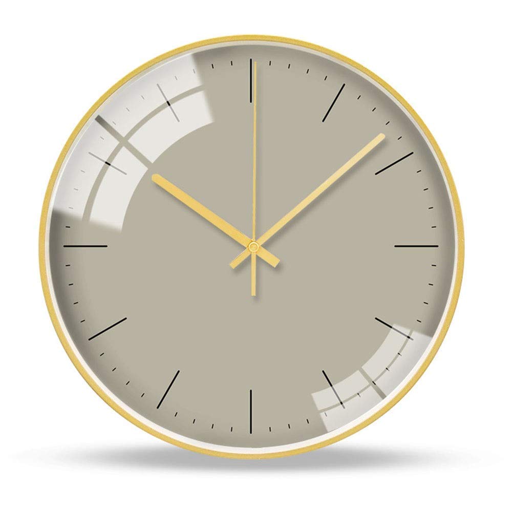 Horloge murale silencieuse dorée 14 pouces pour un salon moderne