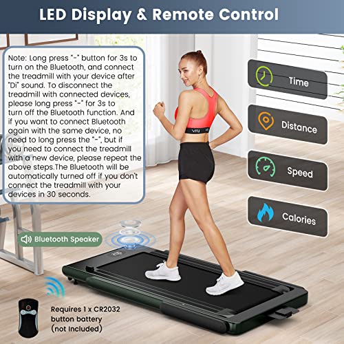 Image of Goplus 2 in 1 Folding Treadmill, 2.25HP Superfit Under Desk Electric Treadmill, Installation-Free with Remote Control, APP Control and LED Display, Walking Jogging for Home Office