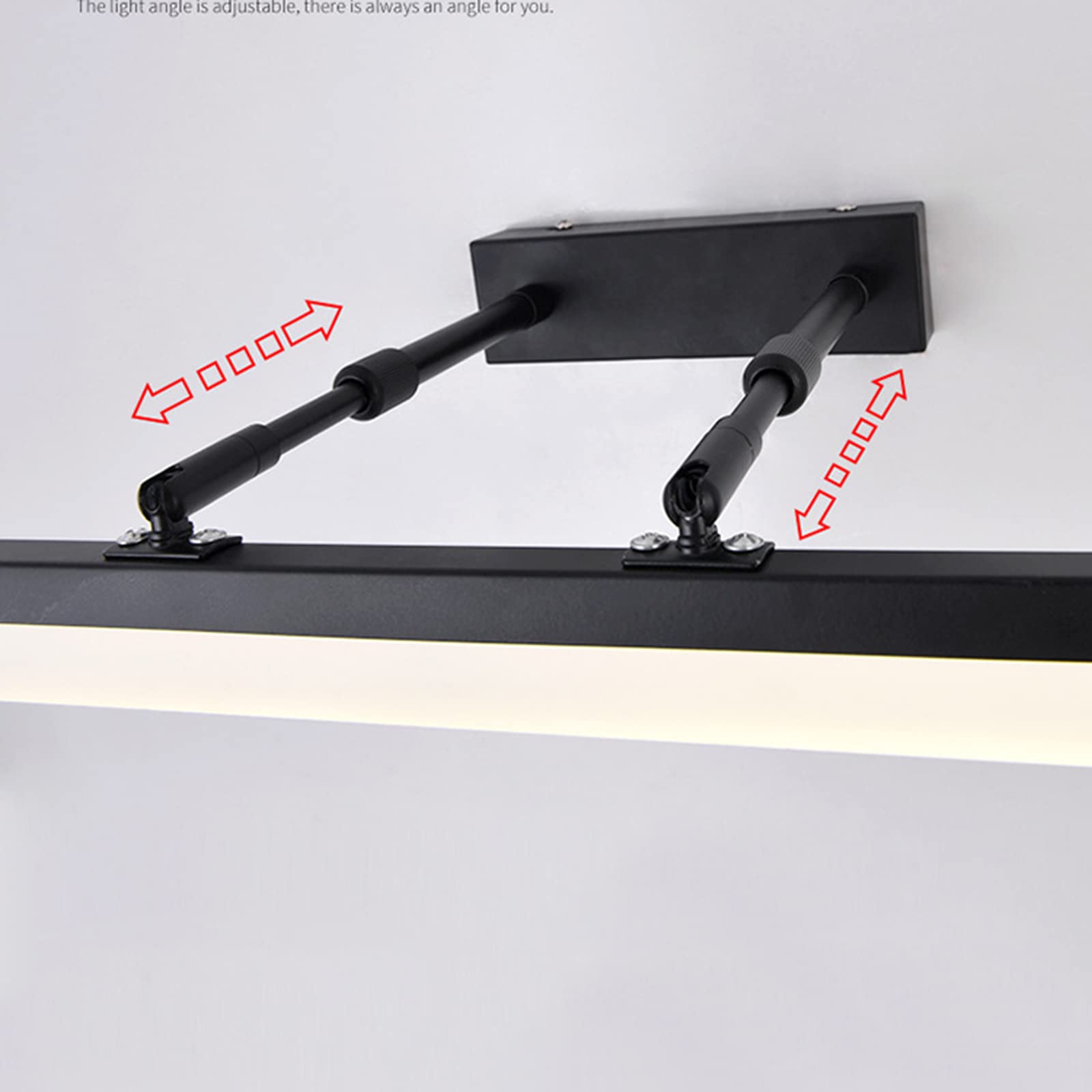 Lámparas de Espejo de Baño Luces Delanteras de Espejo Led, Lámpara de Pared de Lámpara de Gabinete de Espejo Telescópico Negro a Prueba de Humedad Antivaho para Apartamento de Hotel/White Lig