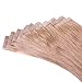 Produktbild hair2heart 20 x Tape In Extensions aus Echthaar, 50cm, 2,5g Strähnen, glatt - Farbe 14 dunkelblond