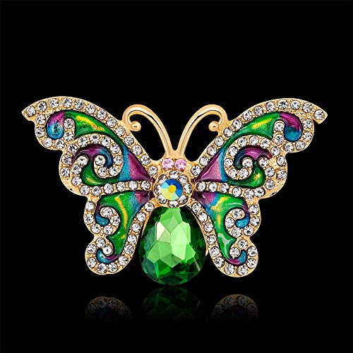 Image of Variety Styles Butterfly Brooch - Multi-Color Rhinestone Crystal Brooch Pin Cute Butterfly Shape Corsages Brooches Decoration Gift for Women
