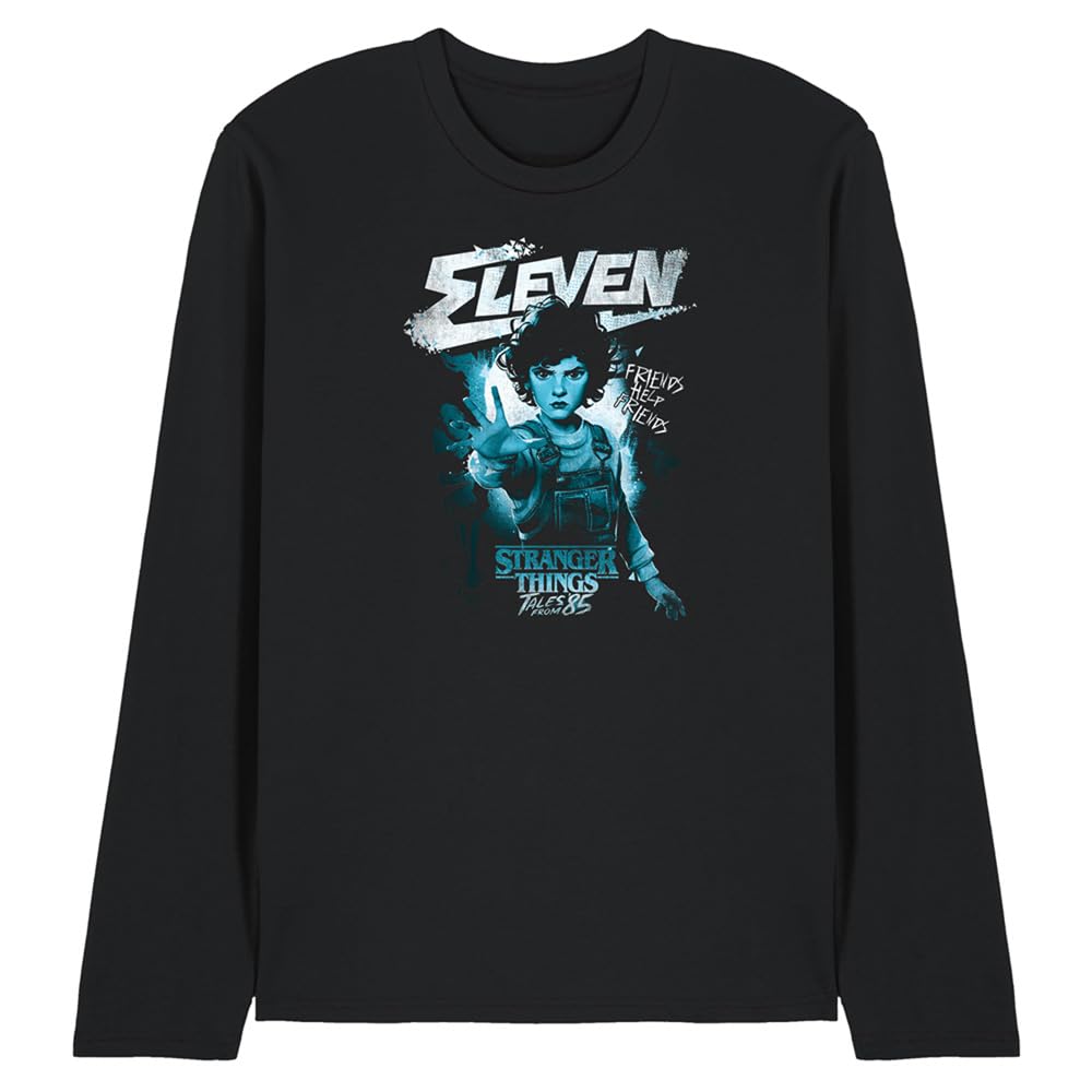 Stranger Things Tales from 85 Eleven Mono Unisex Long Sleeve T Shirt, Black, Medium