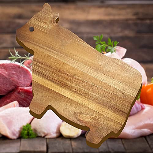 Twin House Funny Cow Acacia Wood Cutting Board,Funny Farmhouse Gift,Large Multipurpose Sustainable Acacia Wood Cutting Board For Meat And Vegetable,Cheese #TOP3