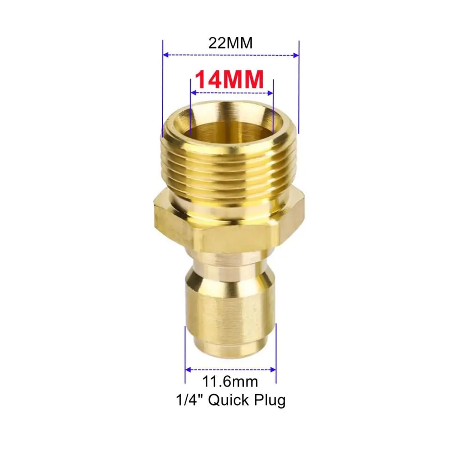 Lot de 6 connecteurs de tuyau d'arrosage M22 vers 0,6 cm - Adaptateur de connexion rapide pour nettoyeur haute pression pour tuyau d'arrosage (ensemble complet de 15 mm)