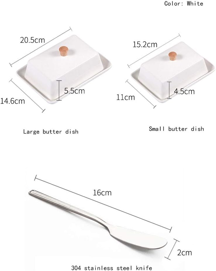 Butter Dish Butter Dish Ceramics with Lid Butter Keeper for Salted Unsalted Butter and Coconut Butter in Fridge Ceramic Tray Covered Butter Dish Hotel Home. Reunion (Size : Samll)