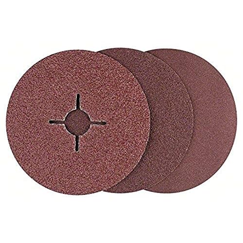 Bosch DIY 12tlg. Fiberschleifscheiben-Set (für Winkelschleifer verschiedene Materialien, Ø 125 mm, Körnung 36/60/100)