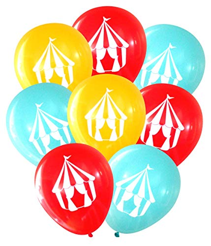 Carnival Circus Tent Latex Balloons by Nerdy Words (Pack of 16)