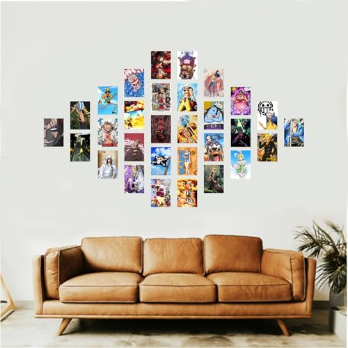 Image of Wallgasm One Piece Posters - Pack of 30, 10x15cm (A6 Size) Posters for room, bedroom, office | Wall Collage Kit | One Piece