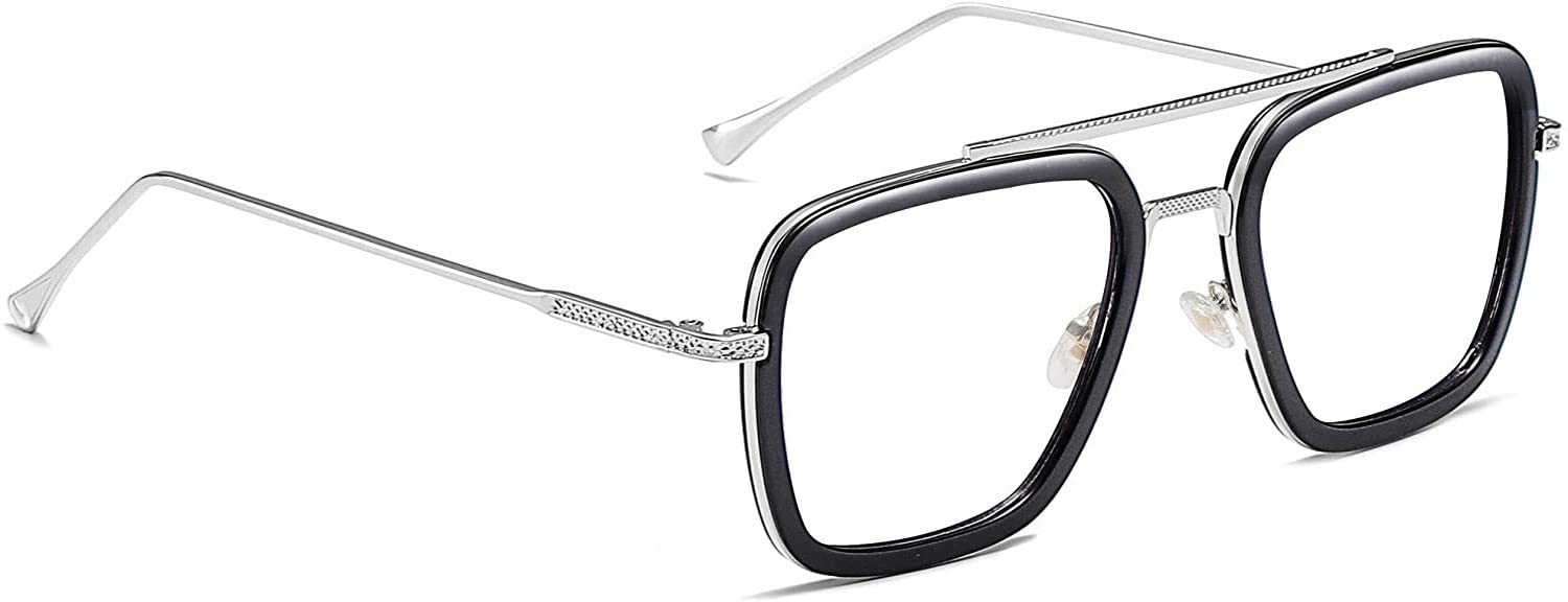 Being BetterTony Stark Iron Man and Spider-Man Vintage Square Metal Frame Sun Glasses for Men Women