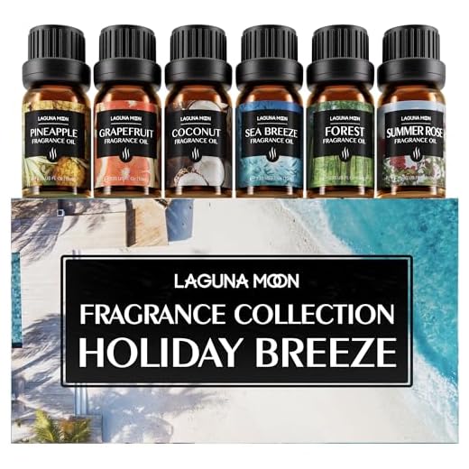 Fragrance Essential Oil - Organic 6pc Holiday Breeze Scent Gift Set - Perfect for Candle Making, Soap Scents, Slime - Oils for Diffuser, Humidifier, Aromatherapy, Aroma Beads, Car Freshener (10mL)