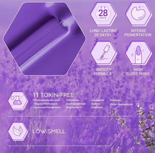 Image of Bolt Bee Gel Polish Kit Gel Polish Set,6 Colors Light Soft Sakura White Nude Spring Soak Off Nail Art Design Manicure Kit at Home (A1 lavender(17+16+57+77+14+13))