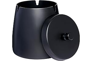 Black Modern Decor: Elegant Ashtray with Lid