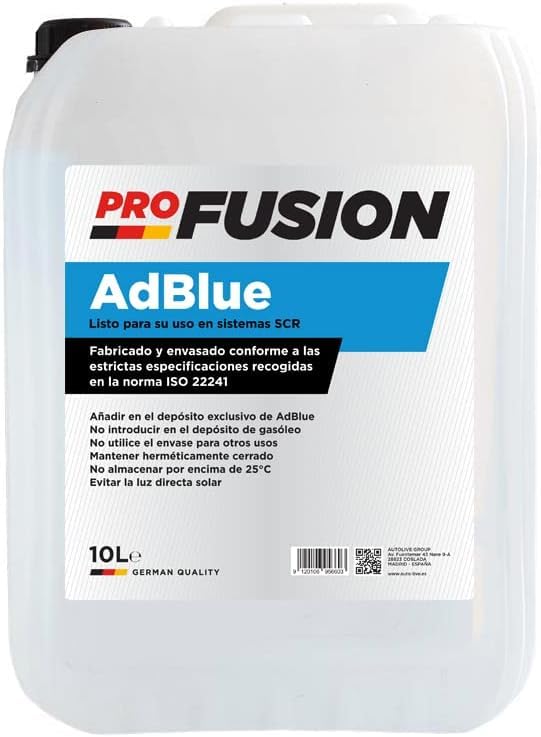 ProFusion Adblue con Cánula con Rosca - Solución Urea para SCR Tratamiento de Gases de Escape para Automóviles y Camiones 10 litros