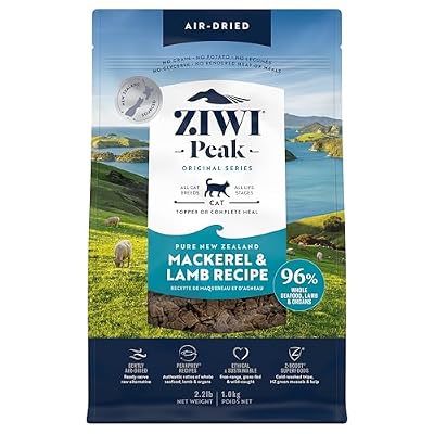 ZIWI Peak Air-Dried Cat Food – Mackerel & Lamb - All Natural, High Protein, Grain Free, Limited Ingredient w/ Superfoods (35.2oz)