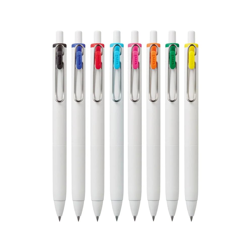 Uni-Ball One Retractable Gel Pen, 0.5mm Micro Tip, Assorted Ink Colors, 8 Pens