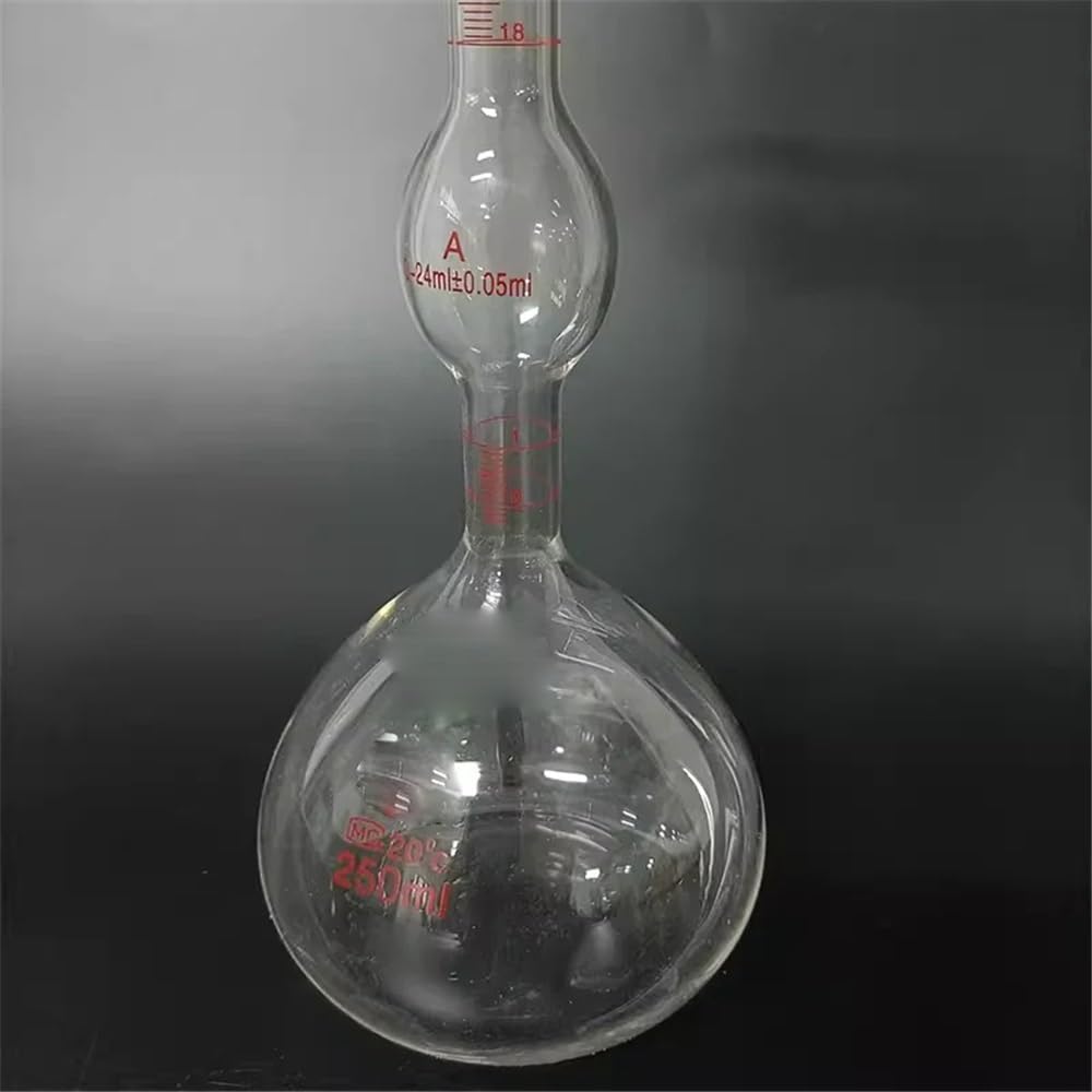 Équipements et fournitures de laboratoire Pycnomètre 250 ml, échelle 0-24 ml/0,05, instrument en verre et ciment solide