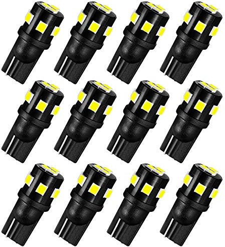 AUXLIGHT T10 921 194 168 912 LED Bulbs White 12-Pack, Super Bright 12 Volt LED Replacement for RV Camper Trailer Boat Trunk Interior Dome Map License Plate Lights, Backup Reverse Lights