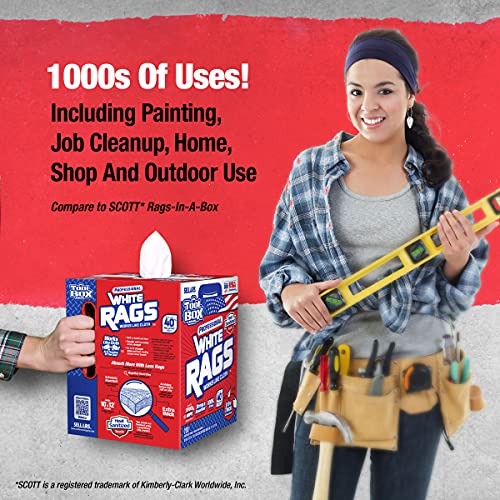 Image of Sellars 58202 ToolBox White Rags Box, 10 inch x 12 inch (6 Boxes of 200 Sheets)