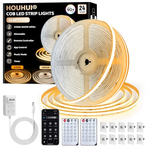 Tira LED COB 10m 2700K-6500K con control remoto y app miniatura 1