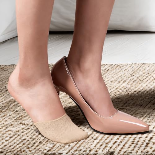 Image of YUXIANLB Ball of Foot Cushion Socks, Women's Toe Cover with Padding, Toe Topper Socks