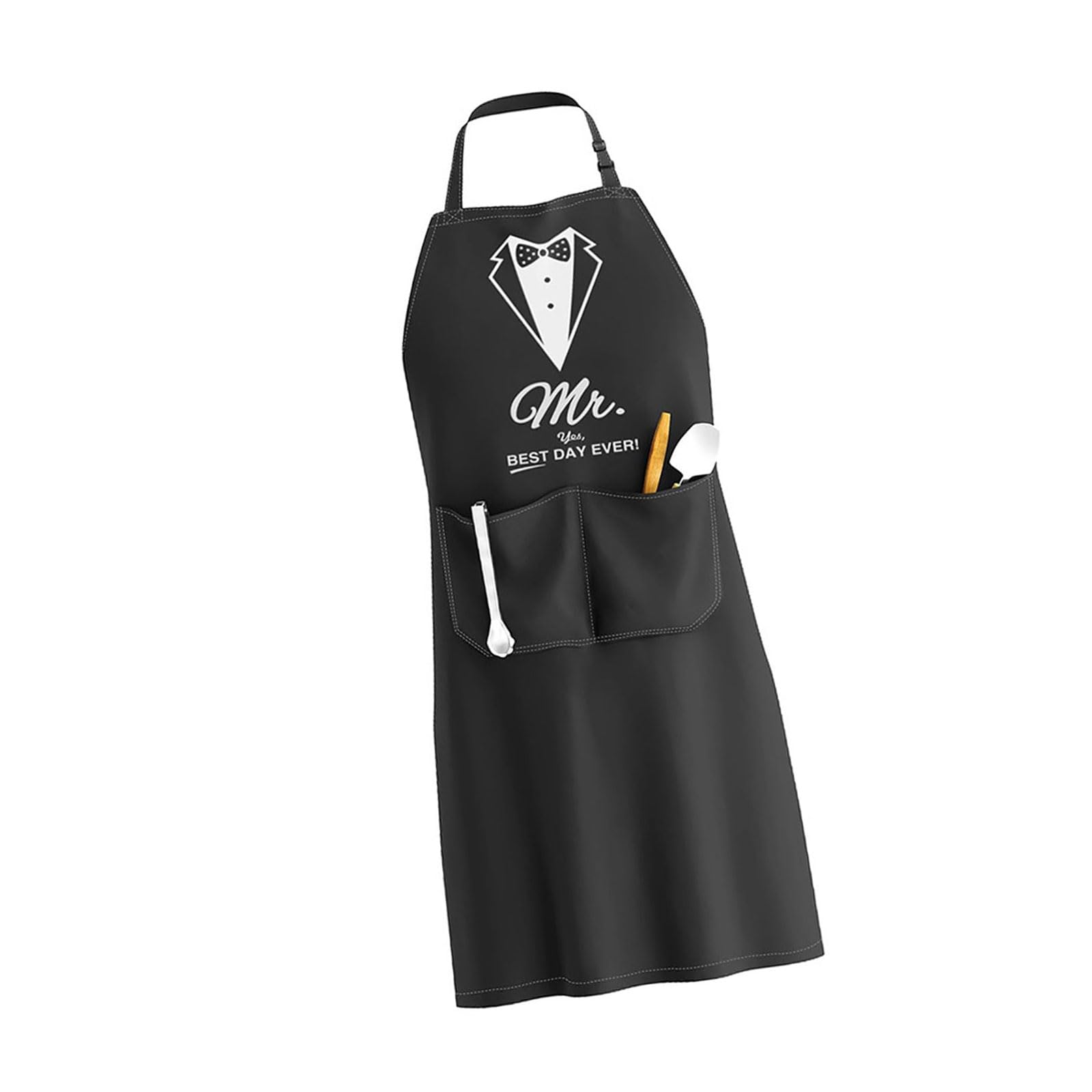 APGLSXY King Mr Mrs Letter Print Couple Kitchen Apron Waterproof for Anniversary, Wedding, Engagement, Cooking Apron