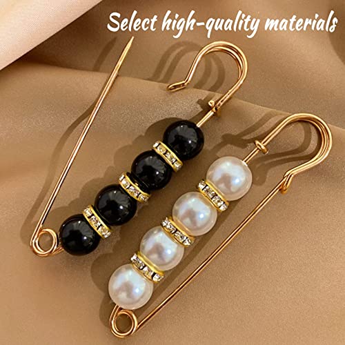 Image of Fashion Pearl Brooch, Sweater Shawl Pearl Pin, Elegant and Fashionable, Enhance your Temperament, Suitable for a Variety of Occasions to Wear (White)