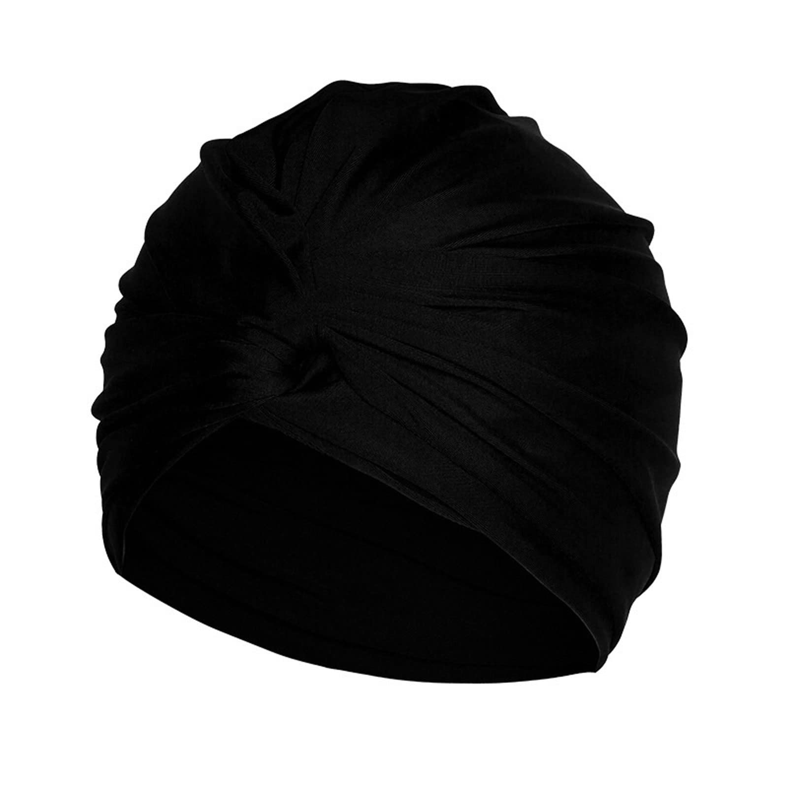 Cuffia da nuoto a pelo lungo, da donna, ad alta elasticità, per sport acquatici, piscina, a doppio strato, elastico, in tessuto di nylon, colore nero