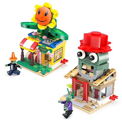 Maikerry Plants And Zombies Toys Vs A Collection Of 4 Building Toys To Form A Big Street Scene, Action Figurines Toys Great Gifts For Kids And Fans,Birthday And Party (753 Pcs) #TOP2