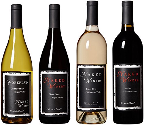Naked Winery Best Sellers Oregon Wine Bundle Mixed Pack, 4 x 750 mL
