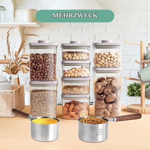Messbecher für Haustiernahrung, Hunde und Katzen aus Edelstahl, genaue Größe, perfekt für Kroketten und Nassfutter, bequeme Griffe, langlebig