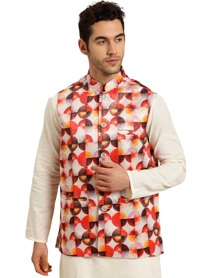 jompers Men’s Geometric Printed Nehru Jacket-picture-37