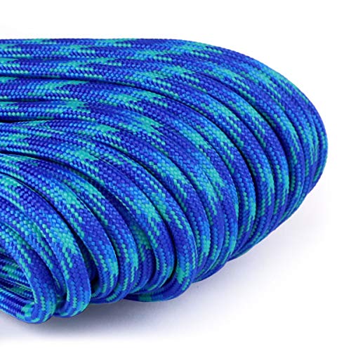Image of Atwood Rope MFG 550 Paracord 100 Feet 7-Strand Core Nylon Parachute Cord Outside Survival Gear Made in USA | Lanyards, Bracelets, Handle Wraps, Keychain (Neptune)